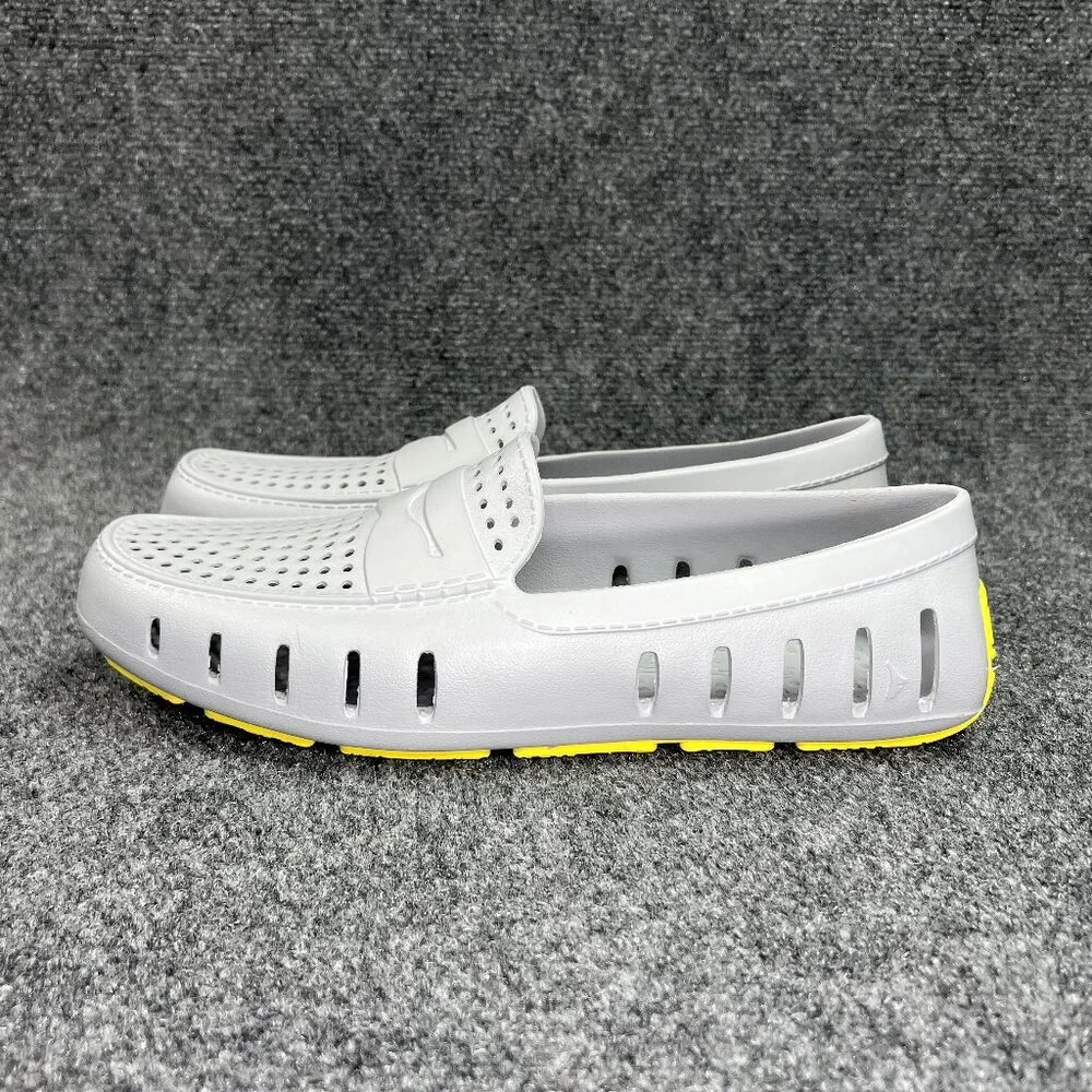 Floaters Country Club 4.0 Driving Loafers Men's Size‎ 10 Grey Yellow Waterproof